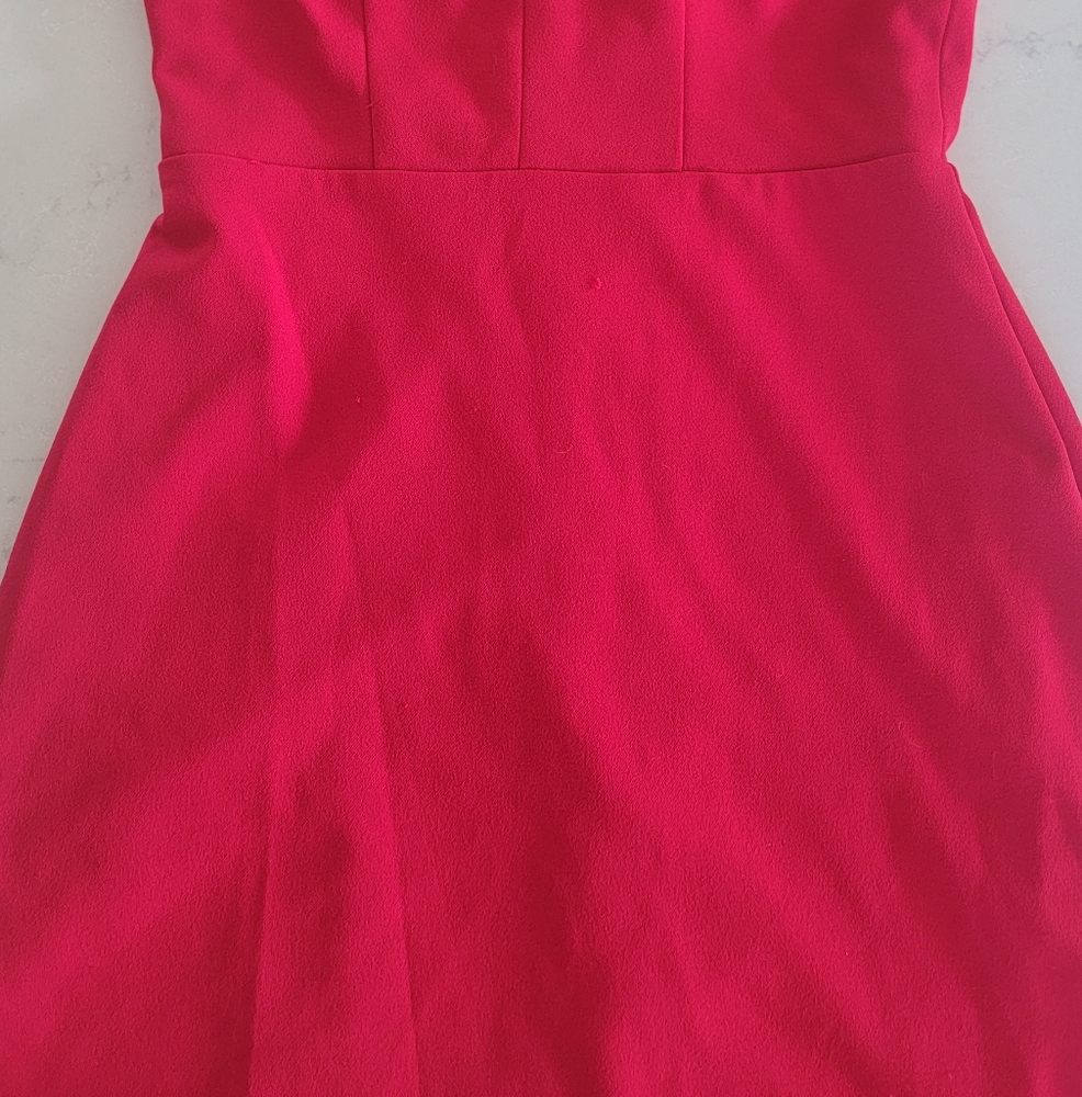 Red Dress With Ruffle Sleeve - Picture 3 of 4